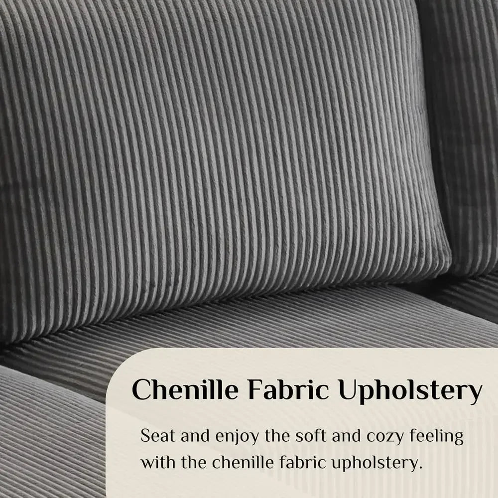 Activity limited-time pricePromotion4-Seat U-Shape Sectional Sofa with Reversible Chaise in Corduroy Fabric for Living or Family