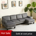 Activity limited-time pricePromotion4-Seat U-Shape Sectional Sofa with Reversible Chaise in Corduroy Fabric for Living or Family