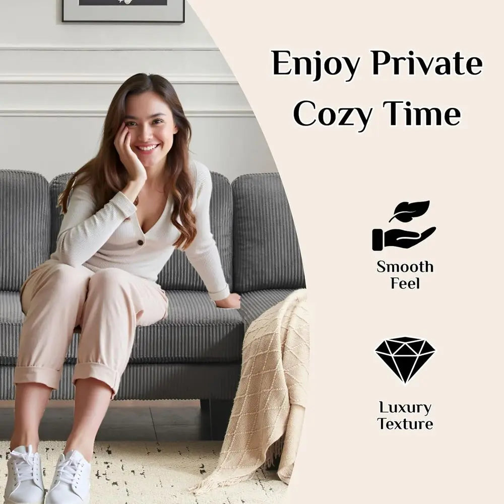 Activity limited-time pricePromotion4-Seat U-Shape Sectional Sofa with Reversible Chaise in Corduroy Fabric for Living or Family