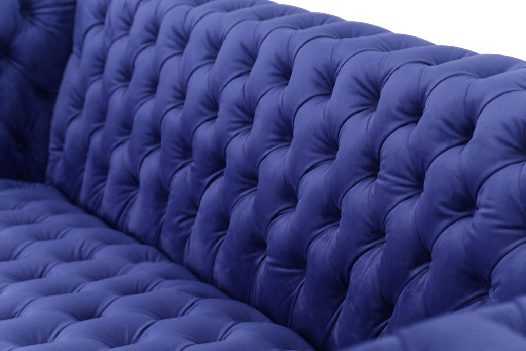 Canvello Blue Velvet Tufted Sofa-3