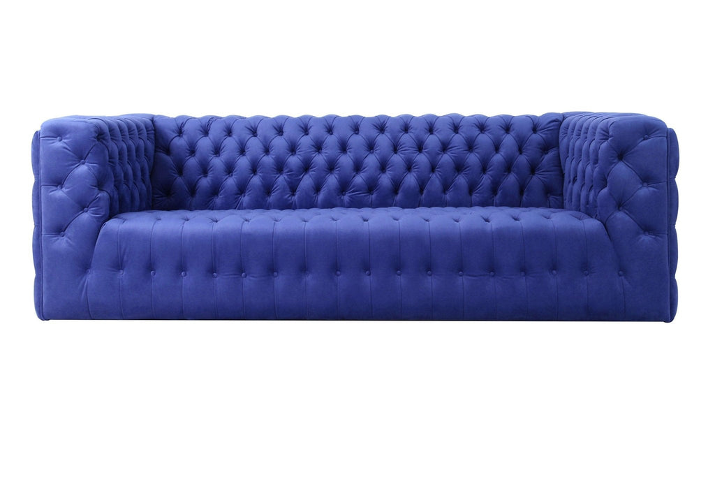Canvello Blue Velvet Tufted Sofa-0