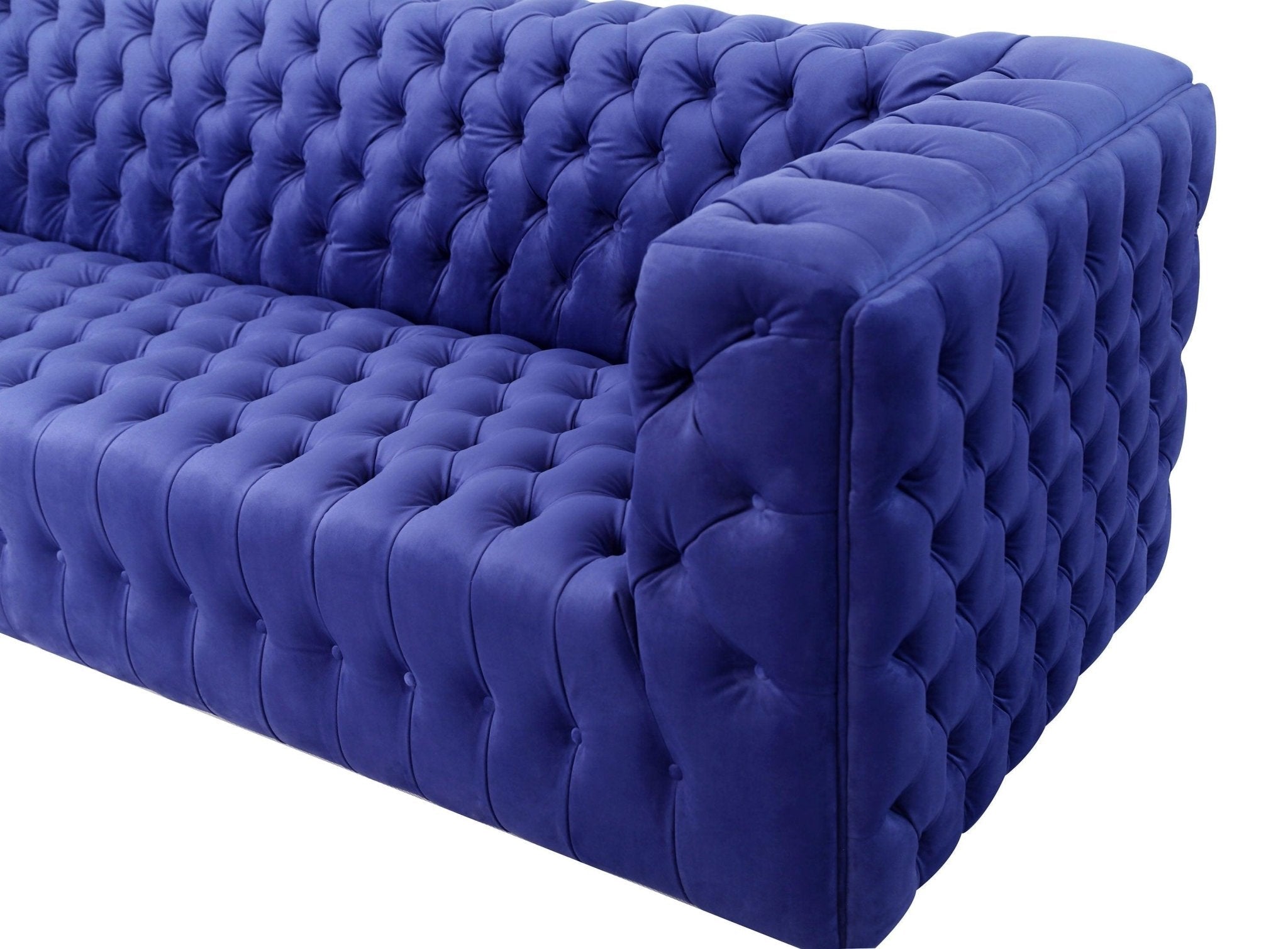 Canvello Blue Velvet Tufted Sofa-2