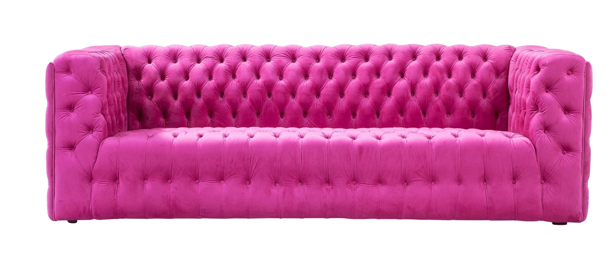Canvello Velvet Tufted Sofa (pinkish-purplish-red)-0