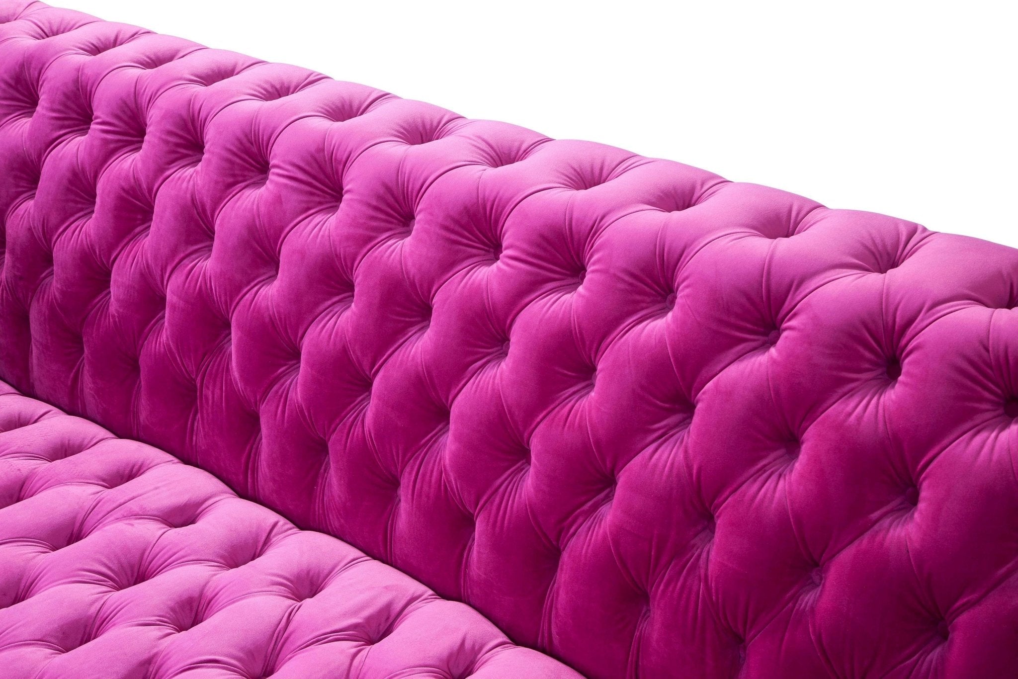 Canvello Velvet Tufted Sofa (pinkish-purplish-red)-1